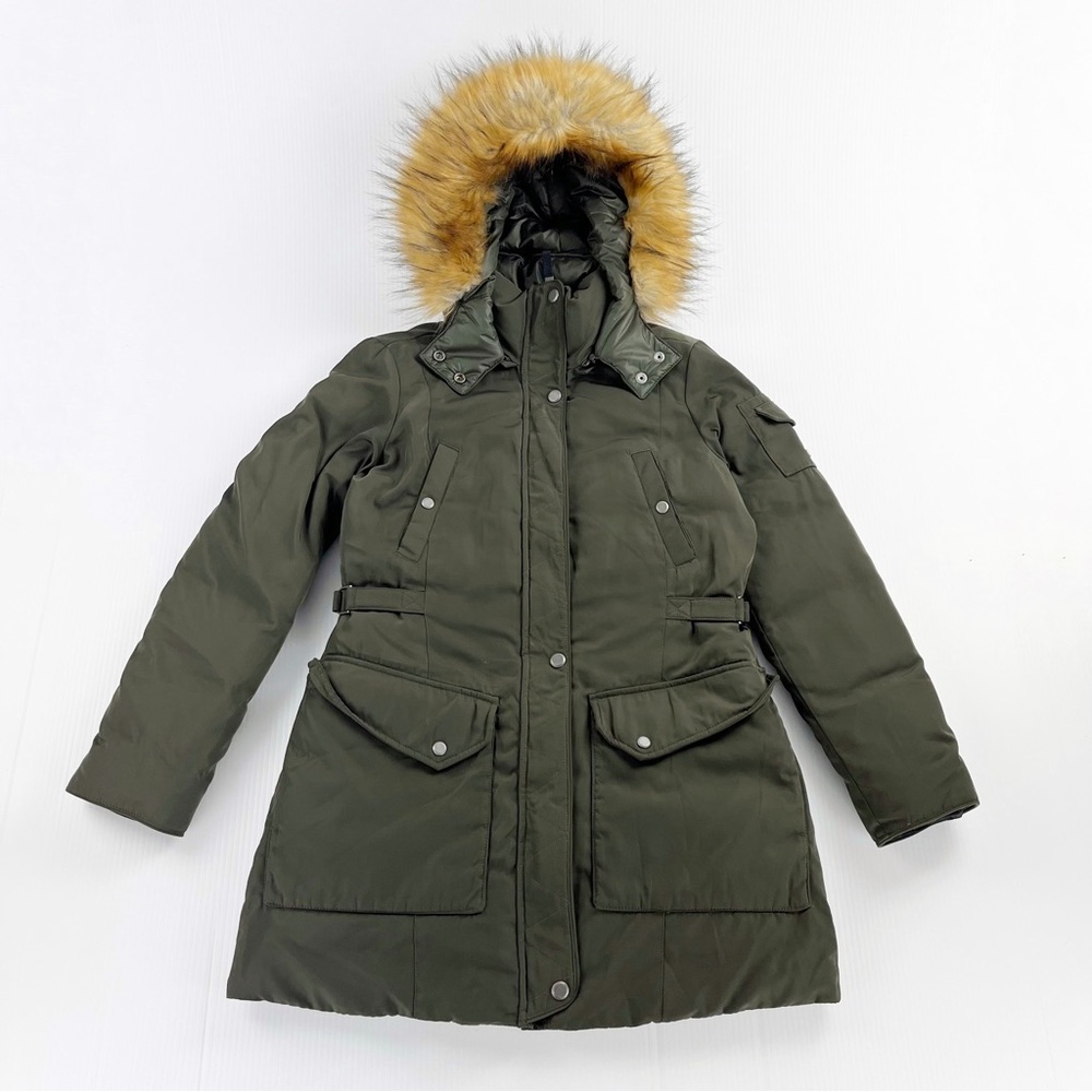 Andrew Marc New York Removeable Faux Fur Hood Down Feather Hooded Jacket